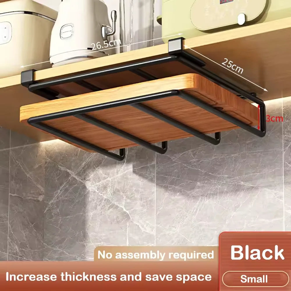 Under cabinet Kitchen Organizer with Hooks-Space-Saving Storage Rack