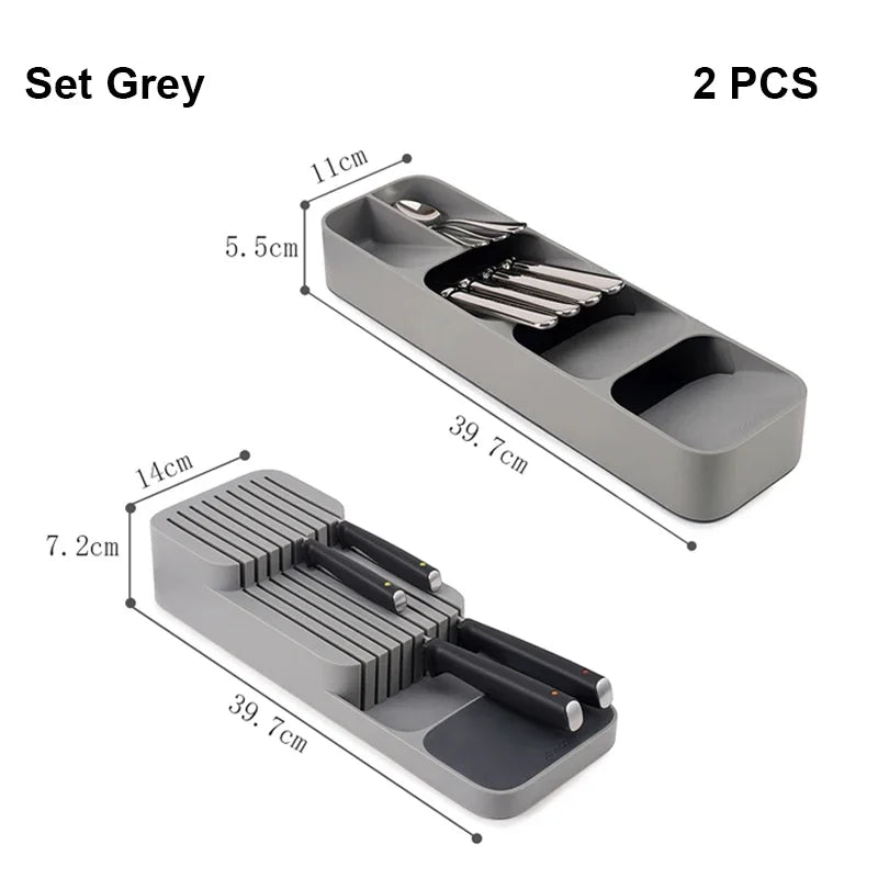 Kitchen Drawer Organizer - Cutlery & Utensil Storage Tray