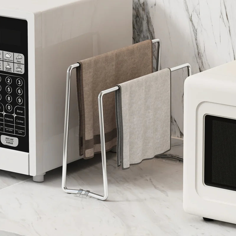 Stainless Steel Kitchen Sink Organizer – Towel Rack & Dishcloth Holder