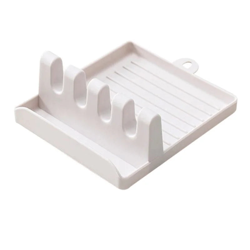Kitchen Spoon Rest & Pot Lid Holder -Non-Slip Utensil Organizer