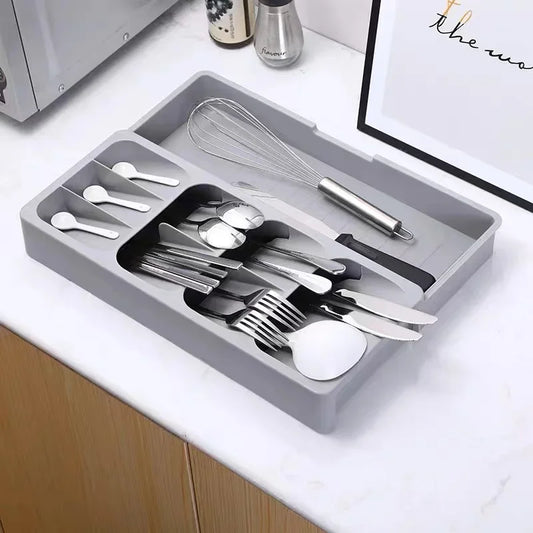 Kitchen Drawer Organizer - Cutlery & Utensil Storage Tray
