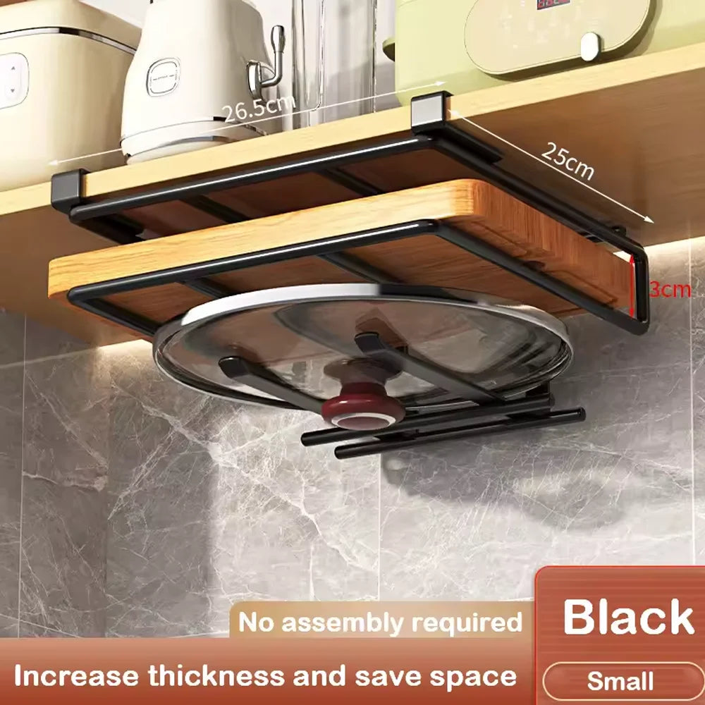 Under cabinet Kitchen Organizer with Hooks-Space-Saving Storage Rack
