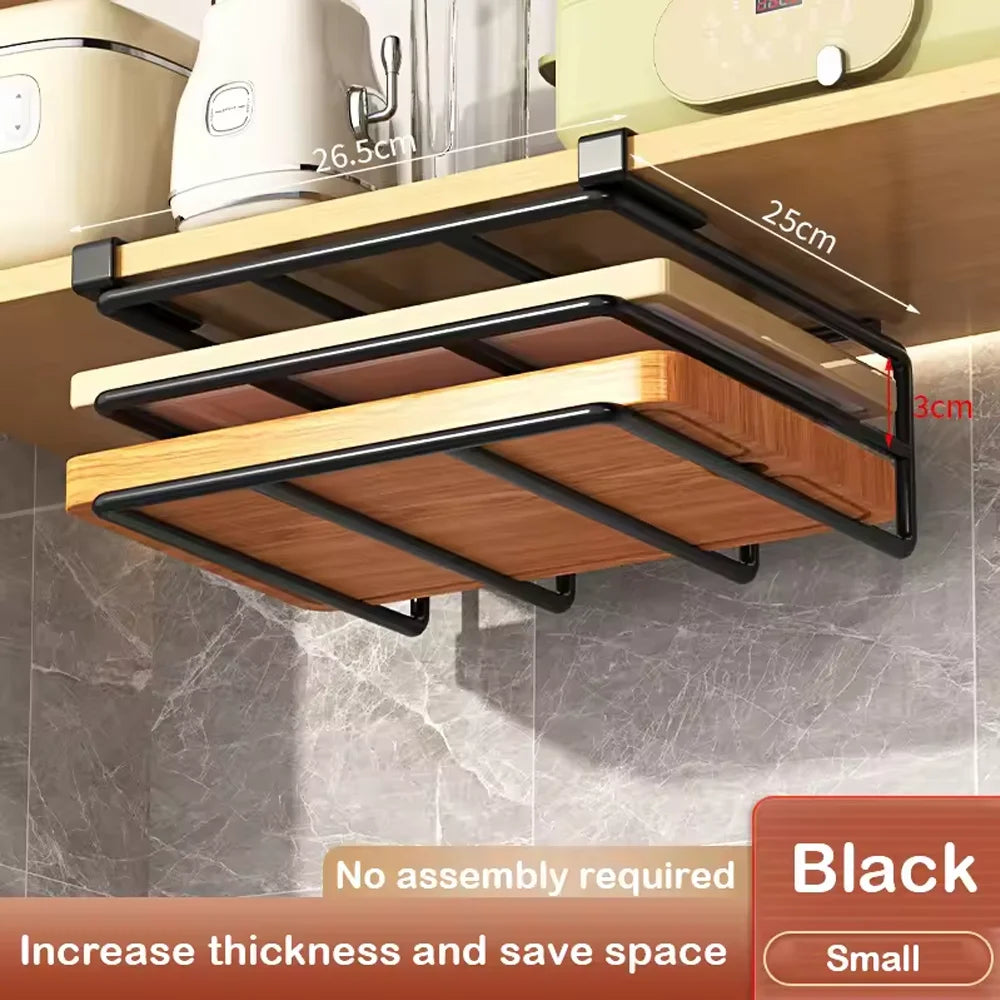 Under cabinet Kitchen Organizer with Hooks-Space-Saving Storage Rack