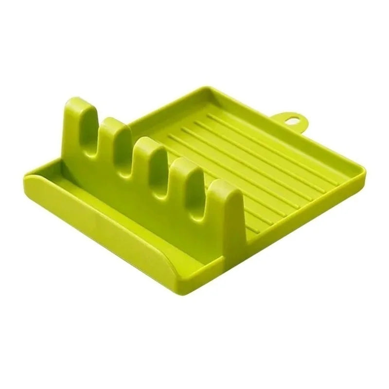 Kitchen Spoon Rest & Pot Lid Holder -Non-Slip Utensil Organizer