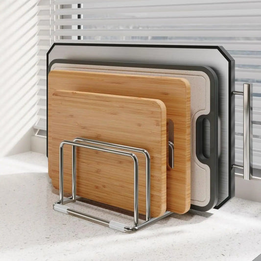 Kitchen Hanging Organizer Rack with Chopping Board Stand, Cupboard & Towel Hanger