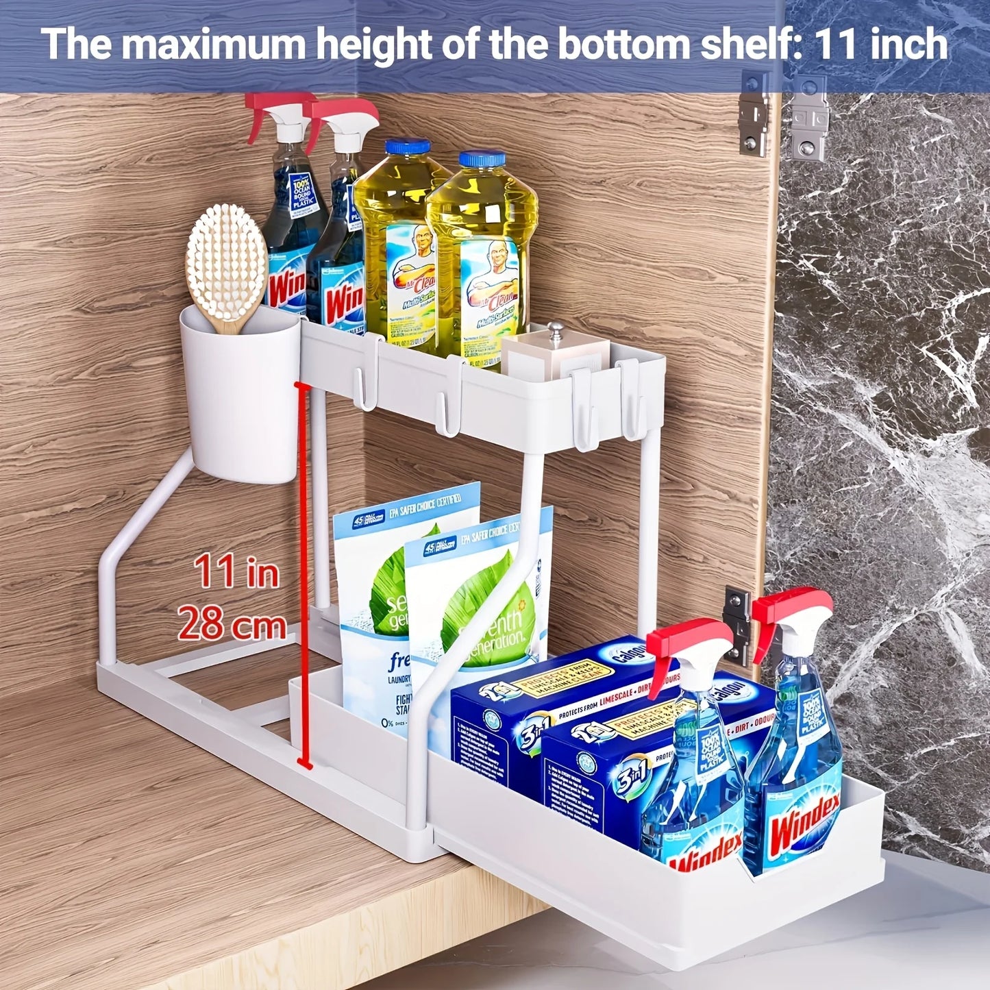 Tier Under Sink Organizer/Pull- Out Storage Rack