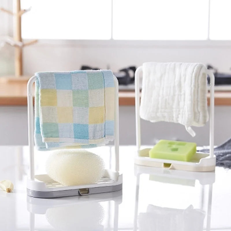 Kitchen Storage Rack Dishcloth Hanging Rack Towel Sponge Holder -Space Saving Organizer