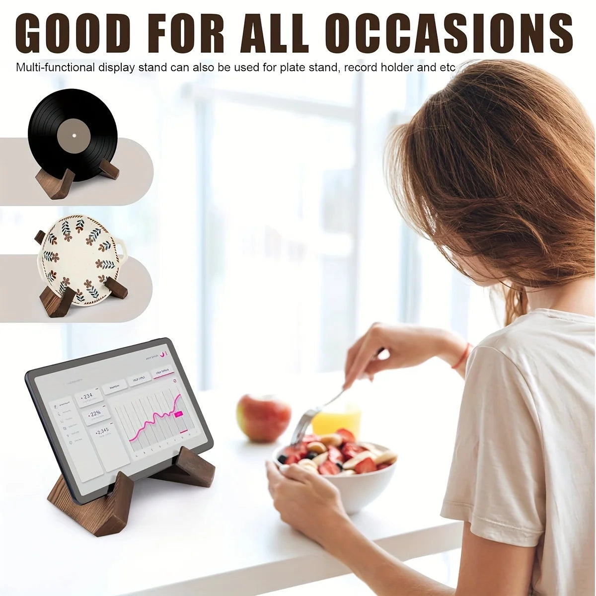Foldable Wooden Desktop Bookshelf – Space-Saving Kitchen & Home Organizer