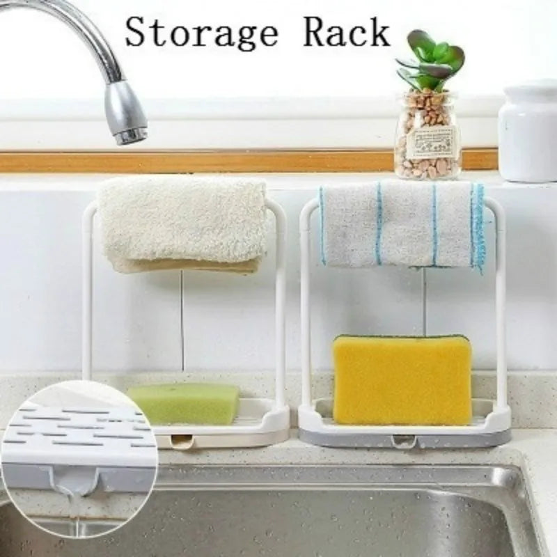 Kitchen Storage Rack Dishcloth Hanging Rack Towel Sponge Holder -Space Saving Organizer