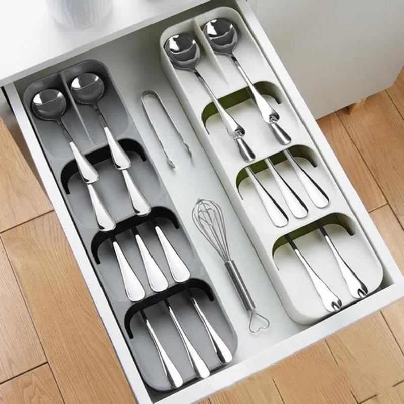 Kitchen Drawer Organizer - Cutlery & Utensil Storage Tray