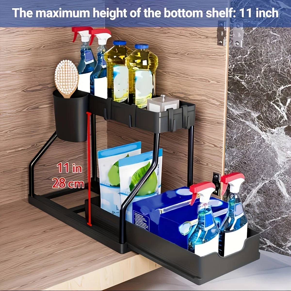 Tier Under Sink Organizer/Pull- Out Storage Rack