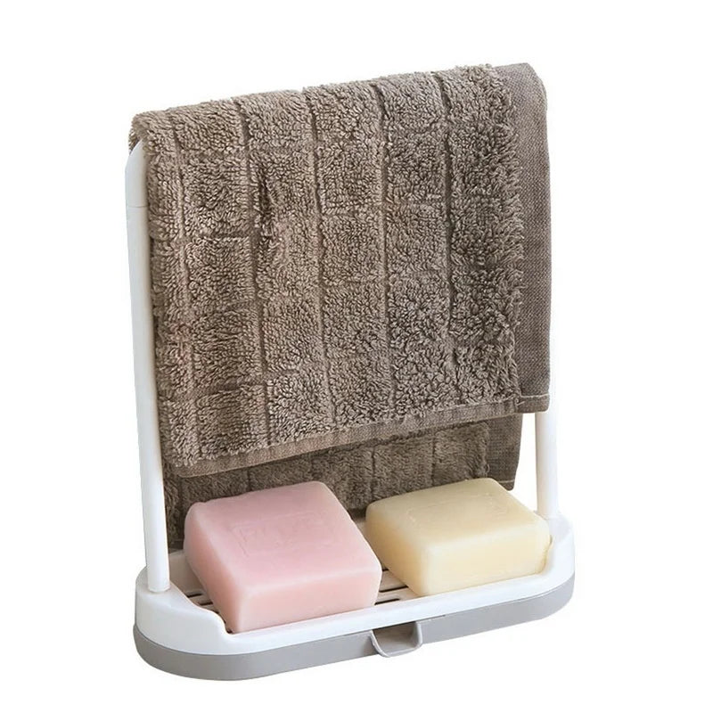 Kitchen Storage Rack Dishcloth Hanging Rack Towel Sponge Holder -Space Saving Organizer