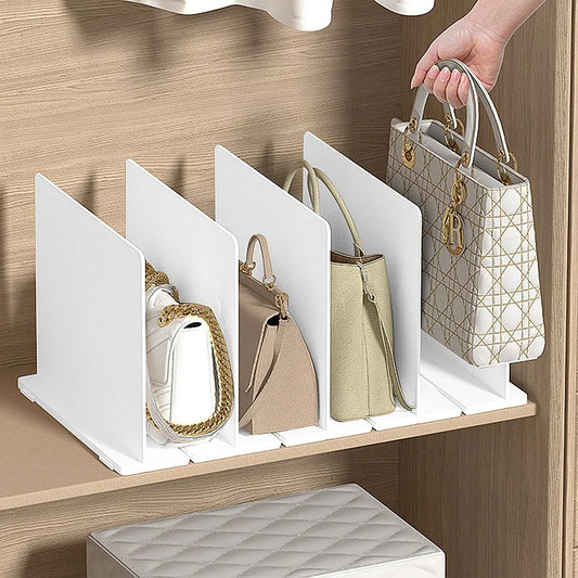 Adjustable Clear Shelf Dividers – Closet & Handbag Organizer