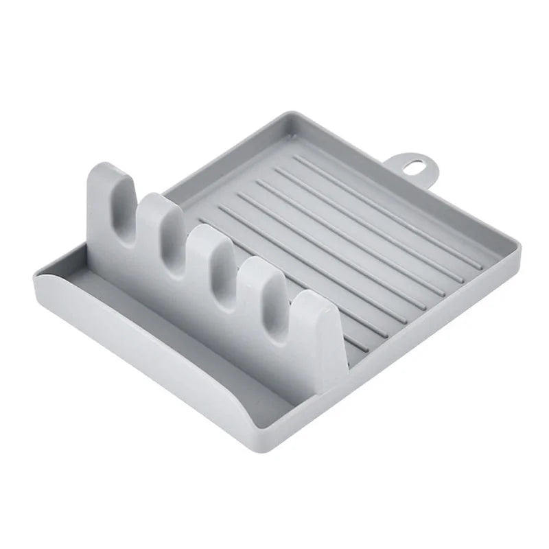 Kitchen Spoon Rest & Pot Lid Holder -Non-Slip Utensil Organizer