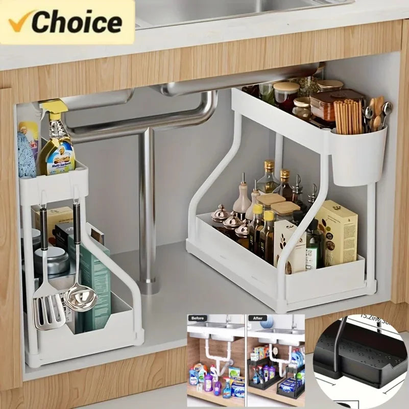 Tier Under Sink Organizer/Pull- Out Storage Rack